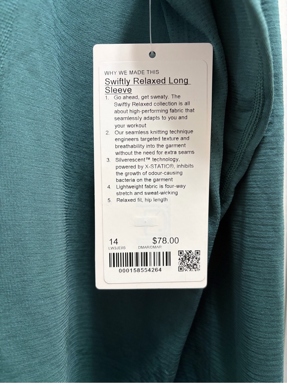 Lululemon Swiftly Relaxed Fit Deep Marina LongSleeve Crewneck Top - Picture 3 of 5